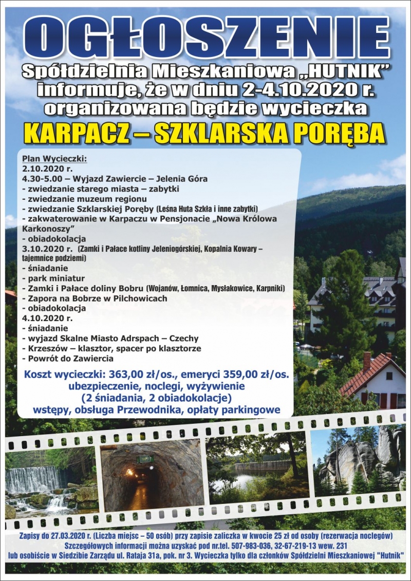 Wycieczka Karpacz - Szklarska poręba